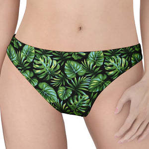 Tropical Monstera Leaves Pattern Print Women's Thong