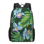 Tropical Orchid Flower Pattern Print 17 Inch Backpack