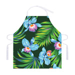 Tropical Orchid Flower Pattern Print Adjustable Apron