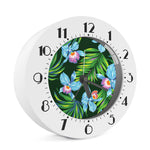 Tropical Orchid Flower Pattern Print Alarm Clock