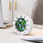 Tropical Orchid Flower Pattern Print Alarm Clock