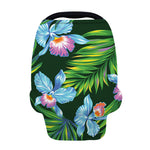 Tropical Orchid Flower Pattern Print Baby Seat Cover