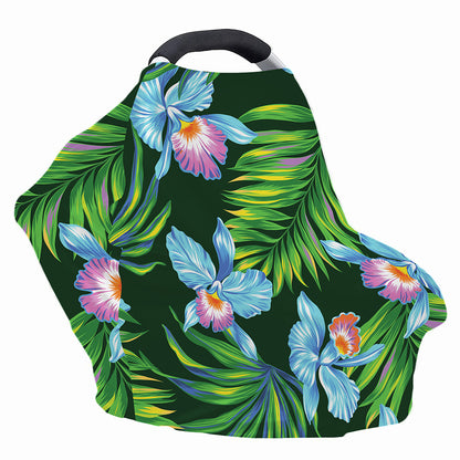 Tropical Orchid Flower Pattern Print Baby Seat Cover
