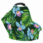 Tropical Orchid Flower Pattern Print Baby Seat Cover
