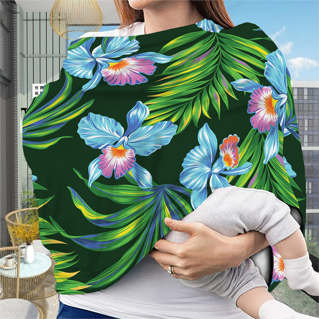 Tropical Orchid Flower Pattern Print Baby Seat Cover