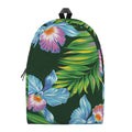 Tropical Orchid Flower Pattern Print School Backpack