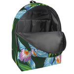 Tropical Orchid Flower Pattern Print Backpack