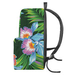 Tropical Orchid Flower Pattern Print Backpack