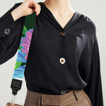 Tropical Orchid Flower Pattern Print Bag Strap