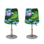 Tropical Orchid Flower Pattern Print Bar Stool Covers