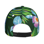 Tropical Orchid Flower Pattern Print Baseball Cap