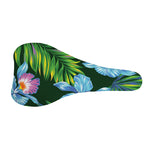 Tropical Orchid Flower Pattern Print Bicycle Seat Cover
