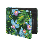 Tropical Orchid Flower Pattern Print Bifold Wallet