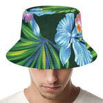 Tropical Orchid Flower Pattern Print Bucket Hat