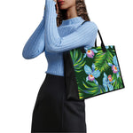 Tropical Orchid Flower Pattern Print Canvas Tote Bag