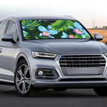 Tropical Orchid Flower Pattern Print Car Windshield Sun Shade