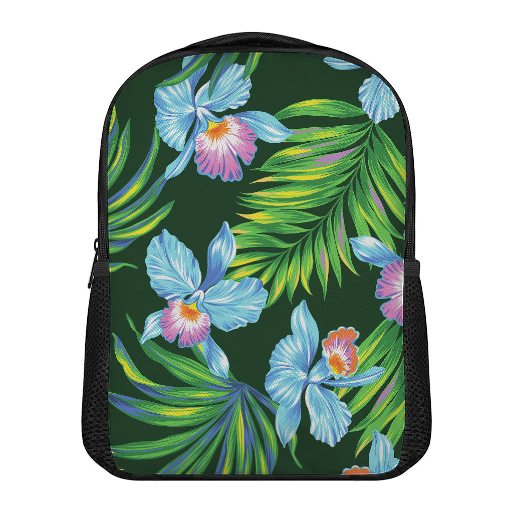 Tropical Orchid Flower Pattern Print Casual Backpack
