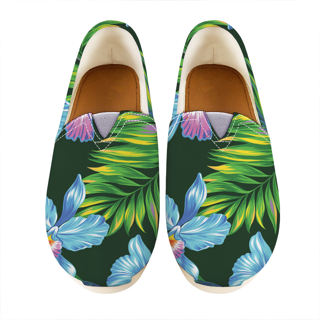 Tropical Orchid Flower Pattern Print Casual Shoes