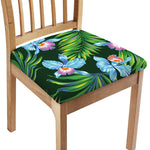 Tropical Orchid Flower Pattern Print Chair Cushion Cover