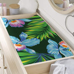 Tropical Orchid Flower Pattern Print Changing Pad Cover