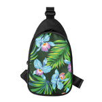 Tropical Orchid Flower Pattern Print Chest Bag