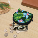Tropical Orchid Flower Pattern Print Coin Purse