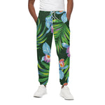 Tropical Orchid Flower Pattern Print Cotton Pants