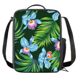 Tropical Orchid Flower Pattern Print Crossbody Lunch Bag