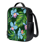 Tropical Orchid Flower Pattern Print Crossbody Lunch Bag