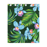 Tropical Orchid Flower Pattern Print Curtain