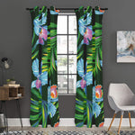 Tropical Orchid Flower Pattern Print Curtain