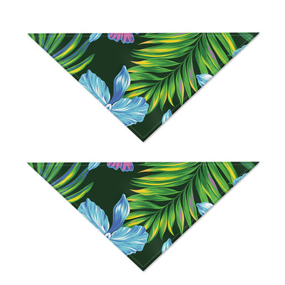 Tropical Orchid Flower Pattern Print Dog Bandana