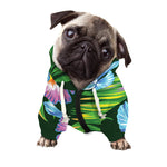 Tropical Orchid Flower Pattern Print Dog Zip Up Hoodie