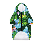 Tropical Orchid Flower Pattern Print Dog Zip Up Hoodie