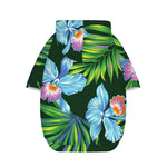 Tropical Orchid Flower Pattern Print Dog Zip Up Hoodie