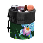 Tropical Orchid Flower Pattern Print Drawstring Makeup Bag