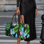 Tropical Orchid Flower Pattern Print Duffle Bag