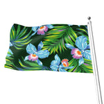 Tropical Orchid Flower Pattern Print Flag