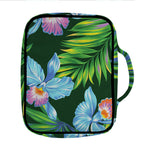 Tropical Orchid Flower Pattern Print Front Pocket Bible Bag