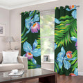 Tropical Orchid Flower Pattern Print Grommet Curtains