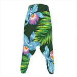 Tropical Orchid Flower Pattern Print Hammer Pants