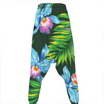 Tropical Orchid Flower Pattern Print Hammer Pants