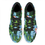 Tropical Orchid Flower Pattern Print High Top Leather Sneakers
