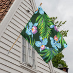 Tropical Orchid Flower Pattern Print House Flag