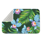 Tropical Orchid Flower Pattern Print Indoor Door Mat