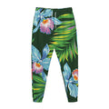 Tropical Orchid Flower Pattern Print Jogger Pants
