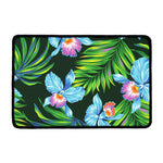 Tropical Orchid Flower Pattern Print Kitchen Mat