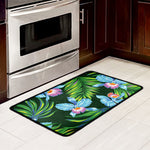 Tropical Orchid Flower Pattern Print Kitchen Mat