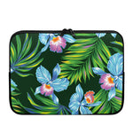 Tropical Orchid Flower Pattern Print Laptop Sleeve
