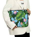 Tropical Orchid Flower Pattern Print Laptop Sleeve